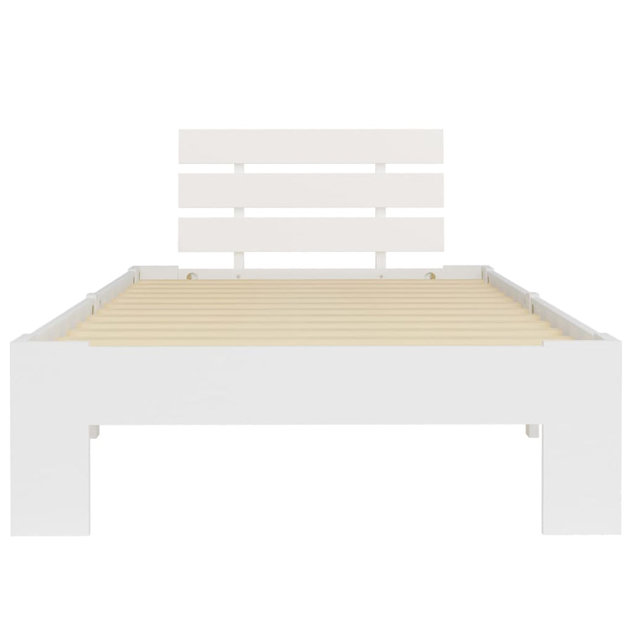 Bedframe Massief Grenenhout 90 x 200 cm Wit