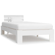 Bedframe massief grenenhout wit 100x200 cm