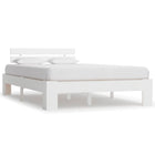 Bedframe massief grenenhout wit 140x200 cm