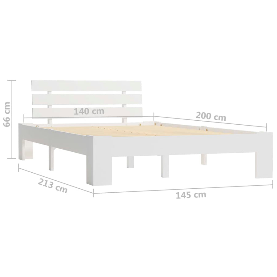 Bedframe Massief Grenenhout 140 x 200 cm Wit