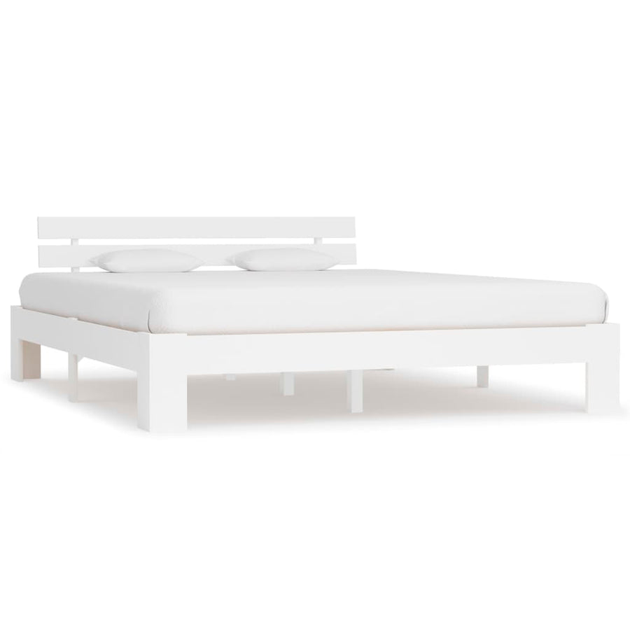 Bedframe Massief Grenenhout 180 x 200 cm Wit