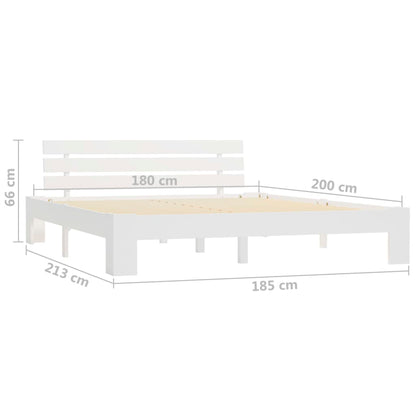 Bedframe Massief Grenenhout 180 x 200 cm Wit