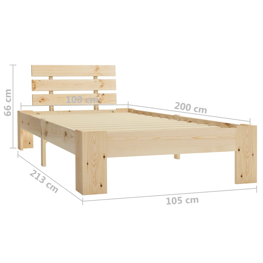 Bedframe massief grenenhout 100x200 cm 100 x 200 cm Lichthout