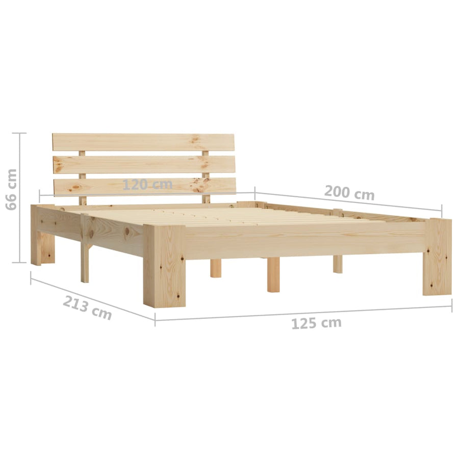 Bedframe Massief Grenenhout 120 x 200 cm Lichthout