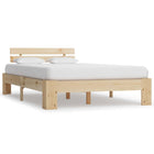 Bed frame with headboard solid pine wood white 140x200 cm