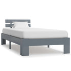 Bedframe massief grenenhout grijs 90x200 cm