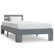 Bedframe massief grenenhout grijs 90x200 cm