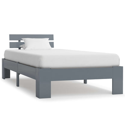 Bedframe Massief Grenenhout 90 x 200 cm Grijs