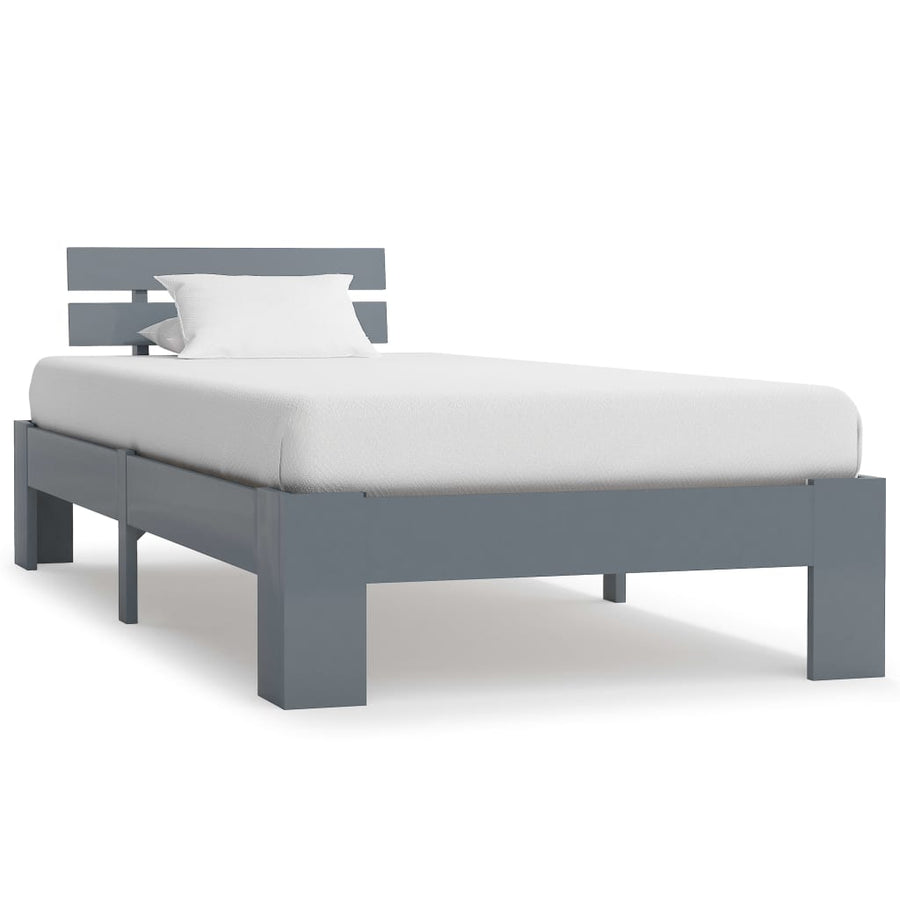 Bedframe Massief Grenenhout 90 x 200 cm Grijs