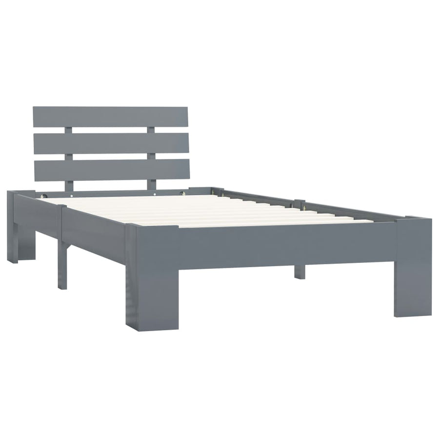 Bedframe Massief Grenenhout 90 x 200 cm Grijs