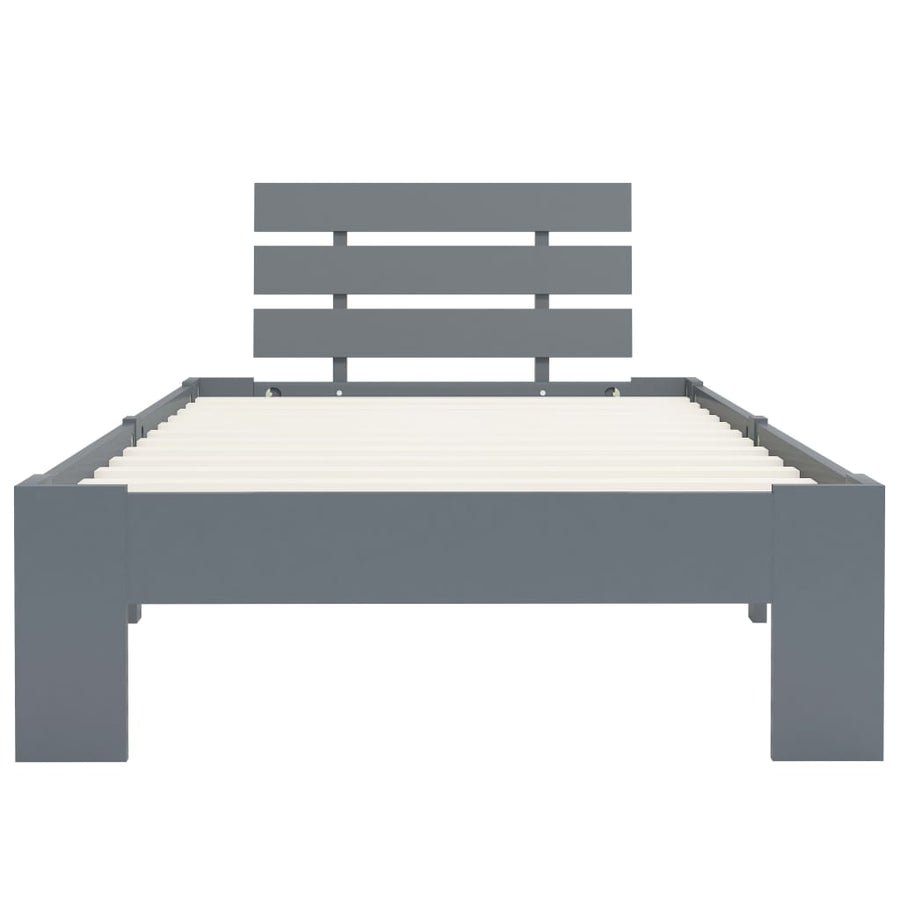 Bedframe Massief Grenenhout 90 x 200 cm Grijs