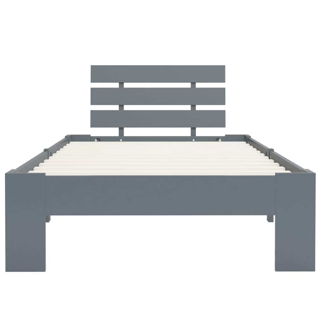 Bedframe Massief Grenenhout 100 x 200 cm Grijs