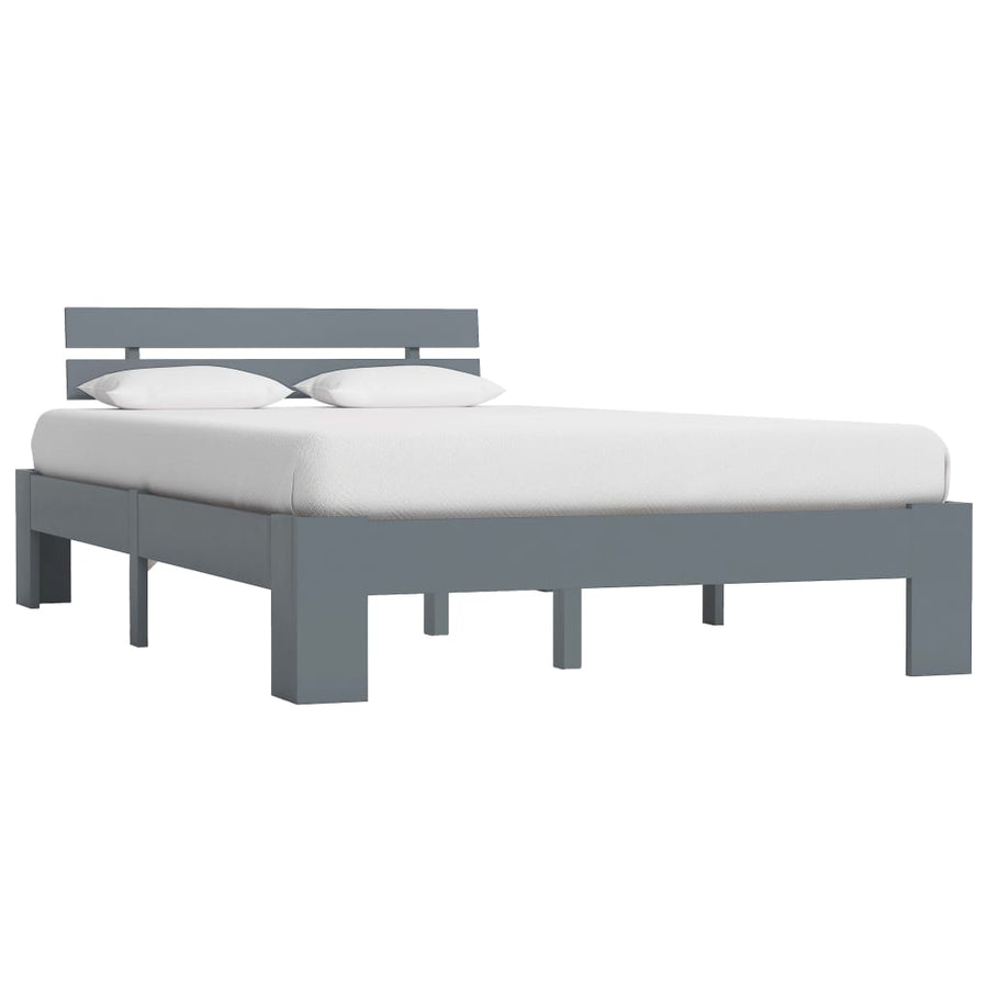 Bedframe Massief Grenenhout 120 x 200 cm Grijs