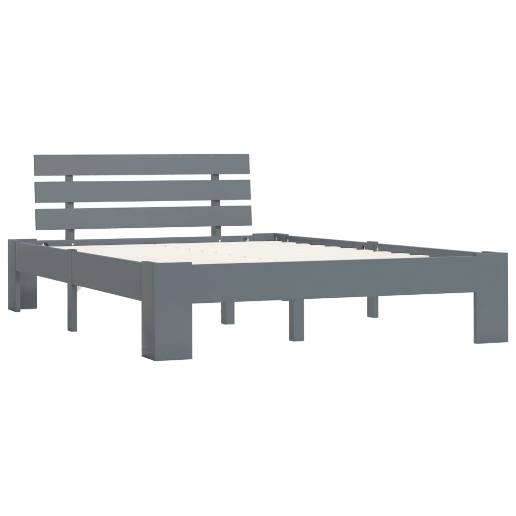 Bedframe Massief Grenenhout 120 x 200 cm Grijs