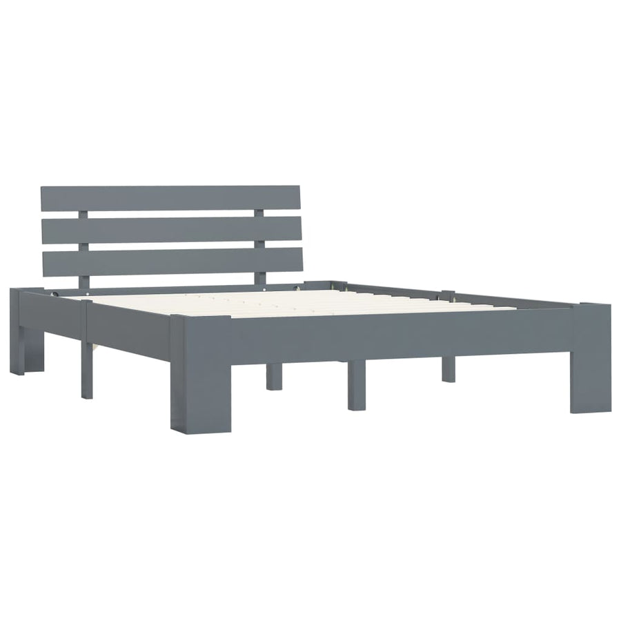 Bedframe Massief Grenenhout 120 x 200 cm Grijs