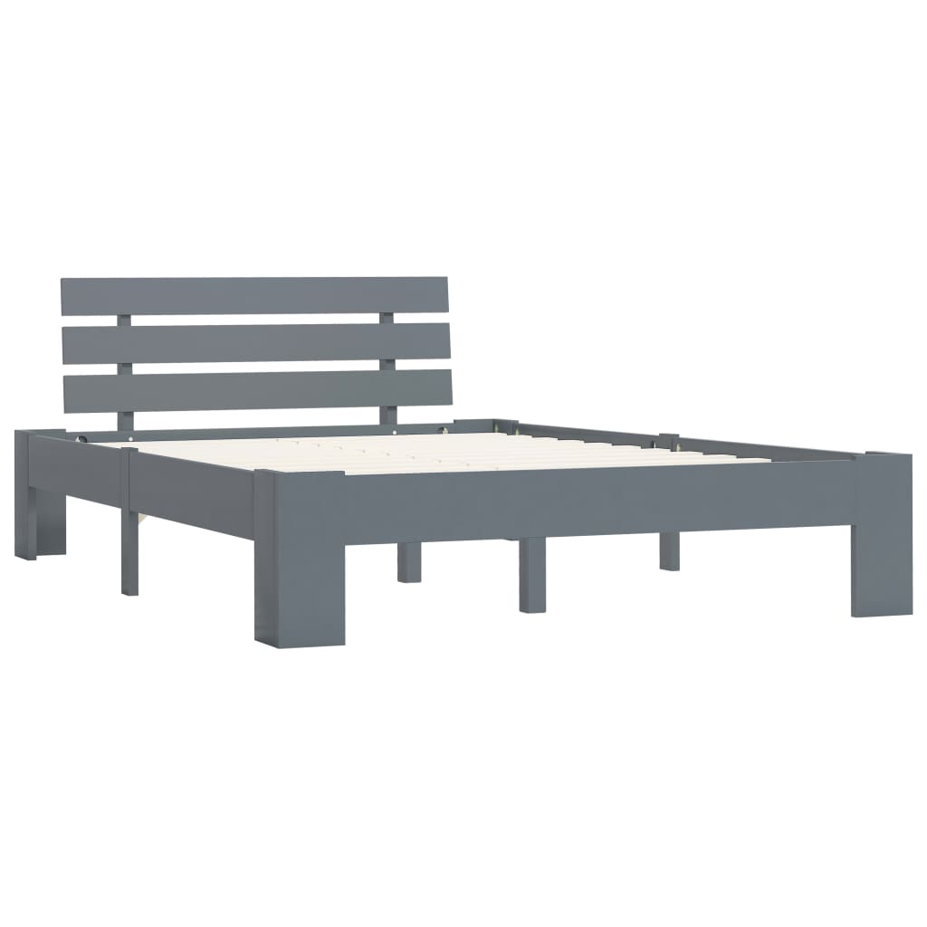 Bedframe Massief Grenenhout 140 x 200 cm Grijs
