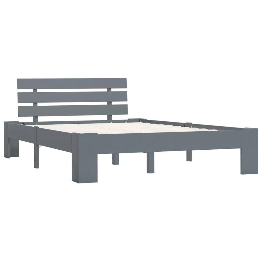 Bedframe Massief Grenenhout 140 x 200 cm Grijs