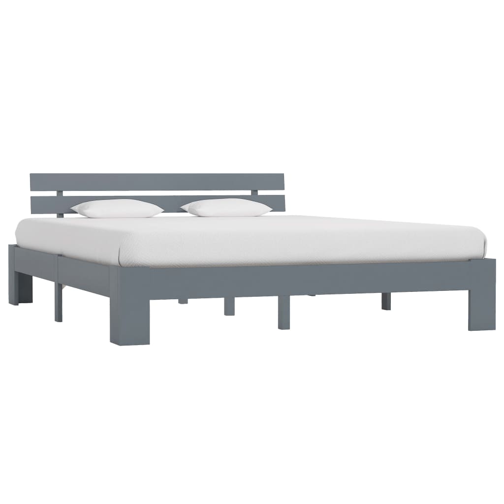 Bedframe Massief Grenenhout 180 x 200 cm Grijs
