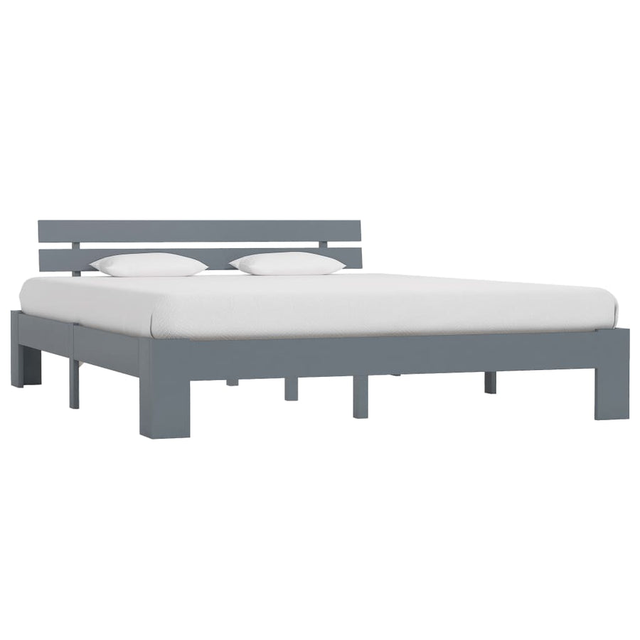 Bedframe Massief Grenenhout 180 x 200 cm Grijs