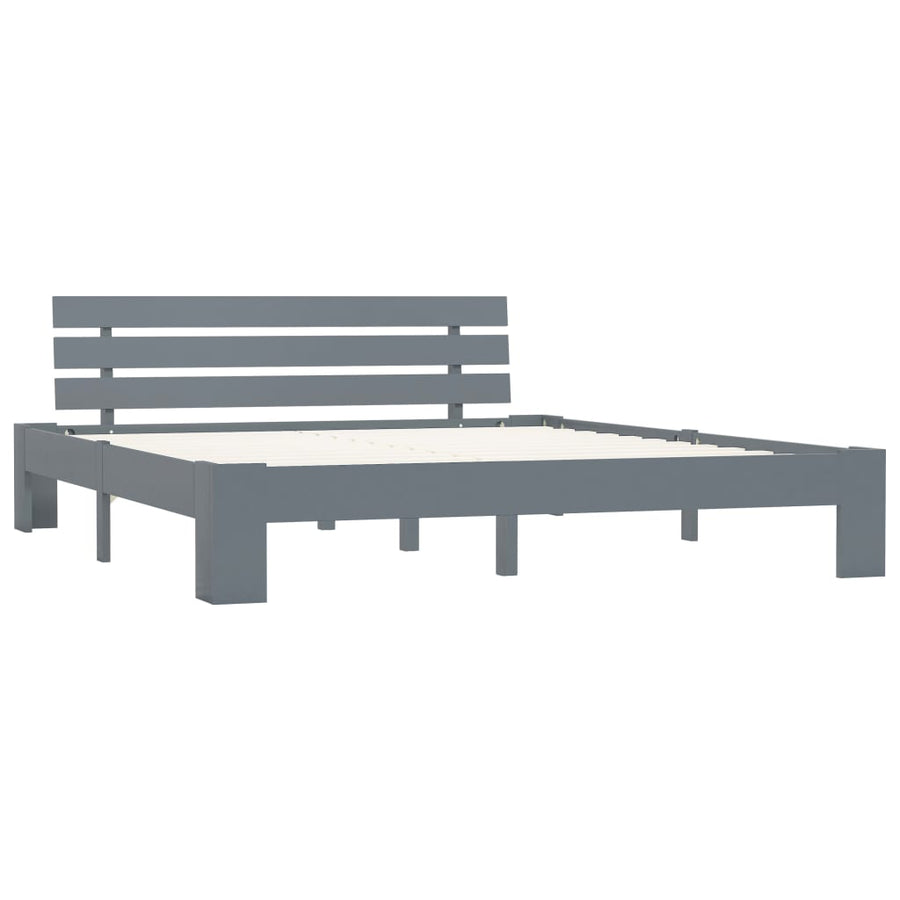 Bedframe Massief Grenenhout 180 x 200 cm Grijs