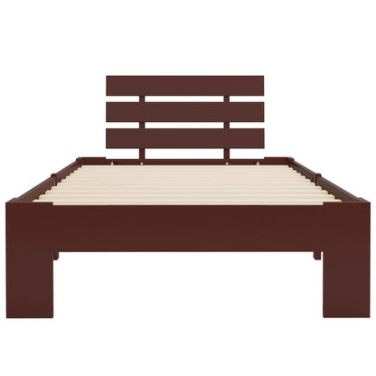 Bedframe Massief Grenenhout 90 x 200 cm Donkerbruin