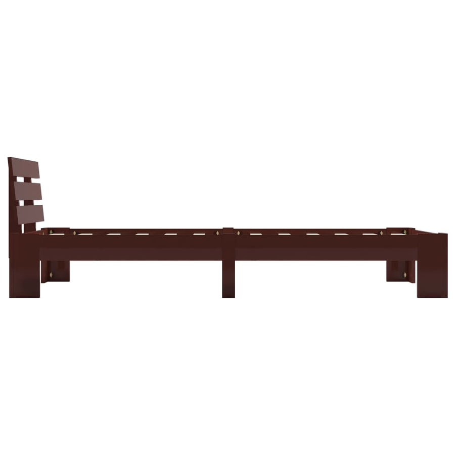 Bedframe Massief Grenenhout 100 x 200 cm Donkerbruin