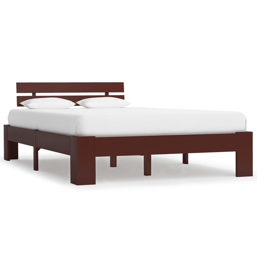 Bedframe Massief Grenenhout 120 x 200 cm Donkerbruin