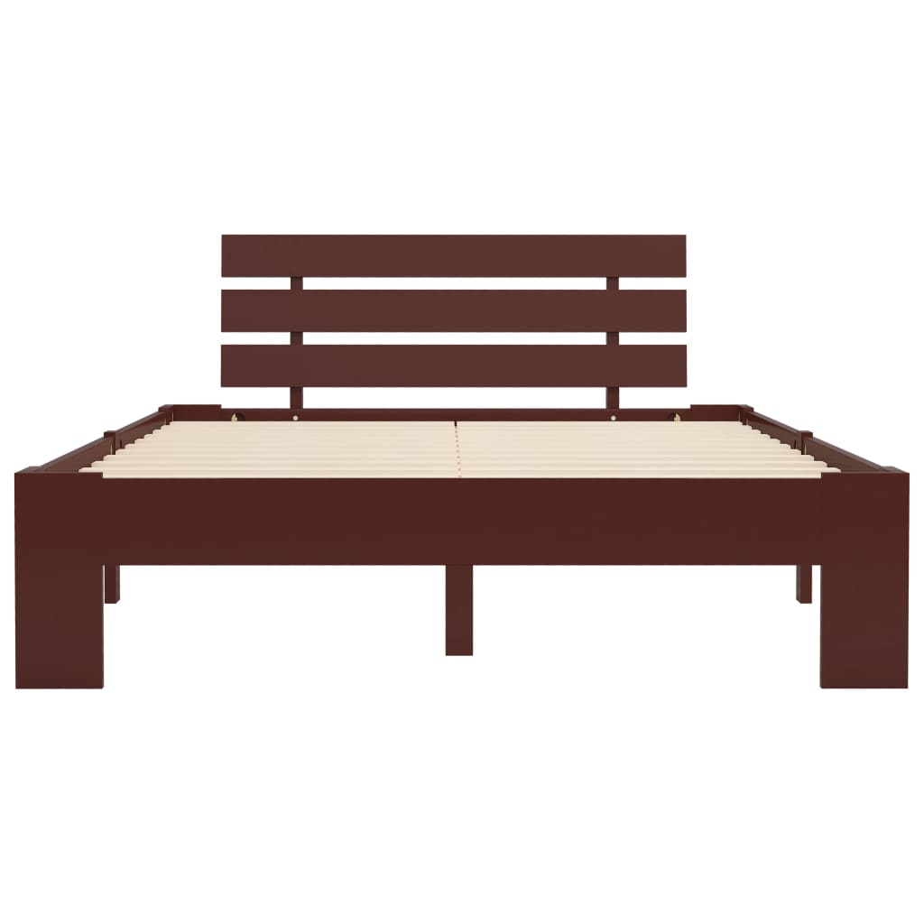 Bedframe Massief Grenenhout 120 x 200 cm Donkerbruin