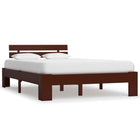 Solid pine wood bed frame dark brown 140x200 cm