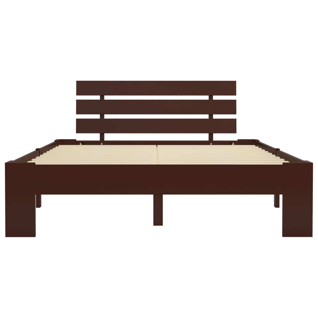 Bedframe Massief Grenenhout 140 x 200 cm Donkerbruin