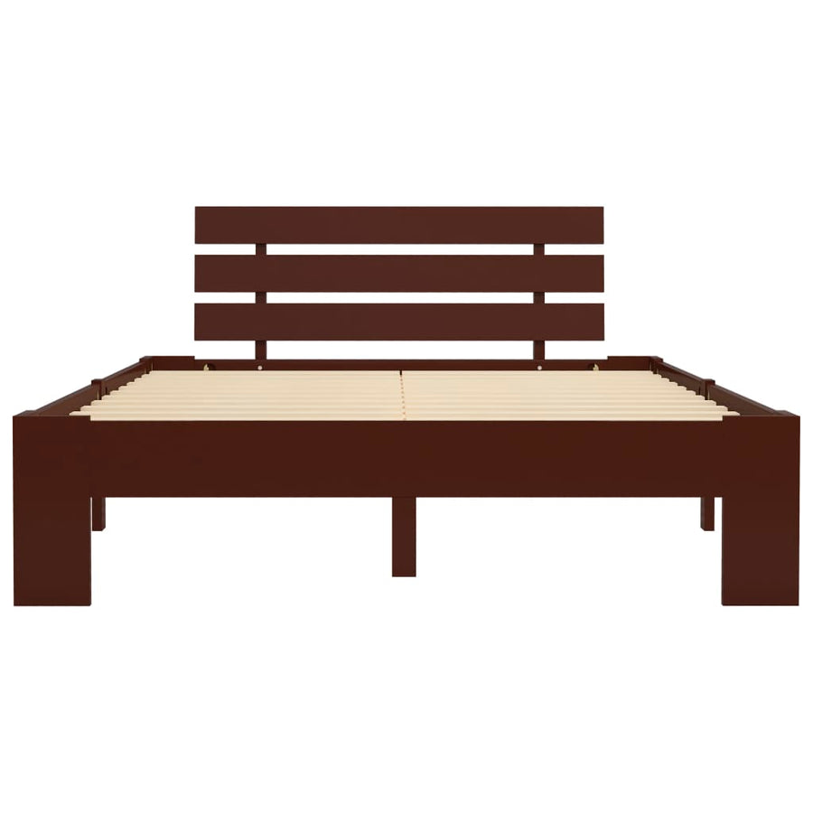 Bedframe Massief Grenenhout 140 x 200 cm Donkerbruin