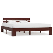 Bedframe massief grenenhout 160x200 cm donkerbruin