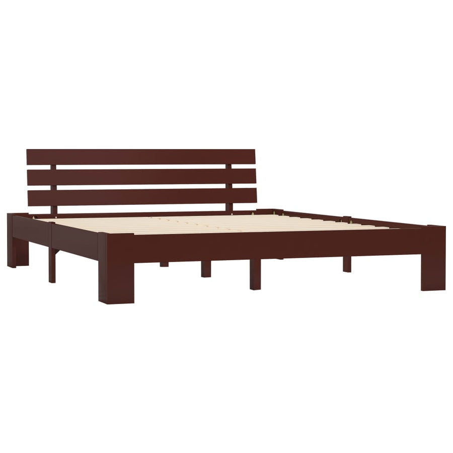 Bedframe Massief Grenenhout 160 x 200 cm Donkerbruin