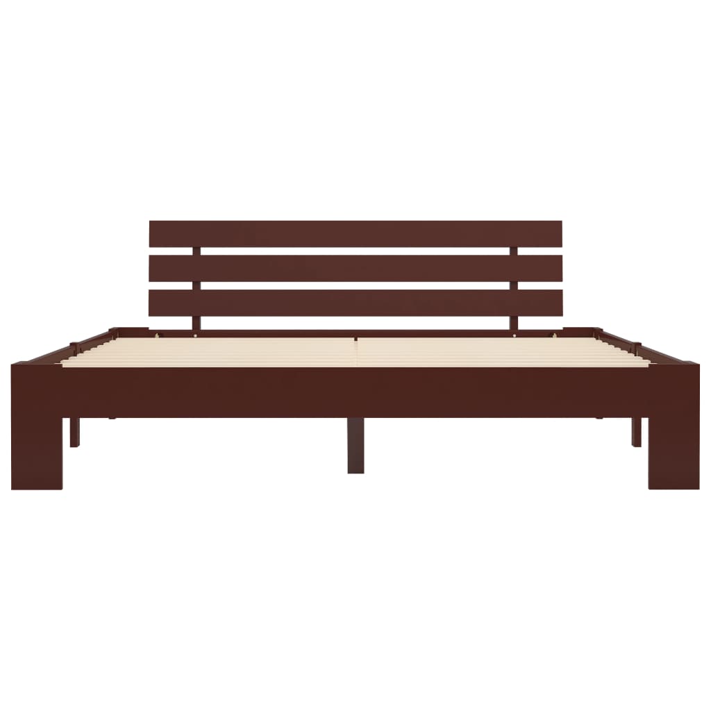 Bedframe Massief Grenenhout 160 x 200 cm Donkerbruin