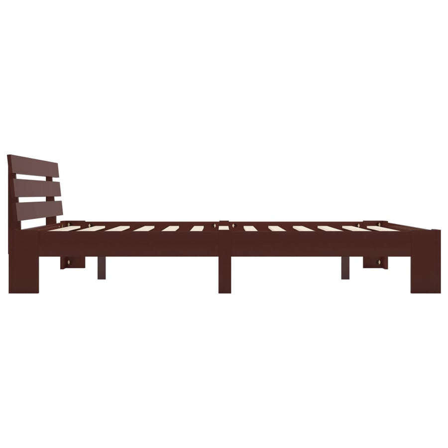 Bedframe Massief Grenenhout 160 x 200 cm Donkerbruin