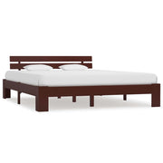 Bedframe massief grenenhout 180x200 cm donkerbruin
