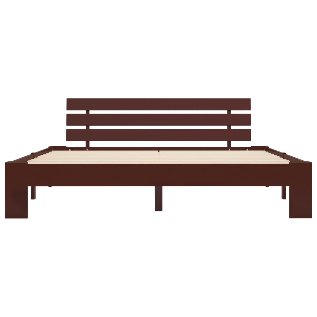 Bedframe Massief Grenenhout 180 x 200 cm Donkerbruin
