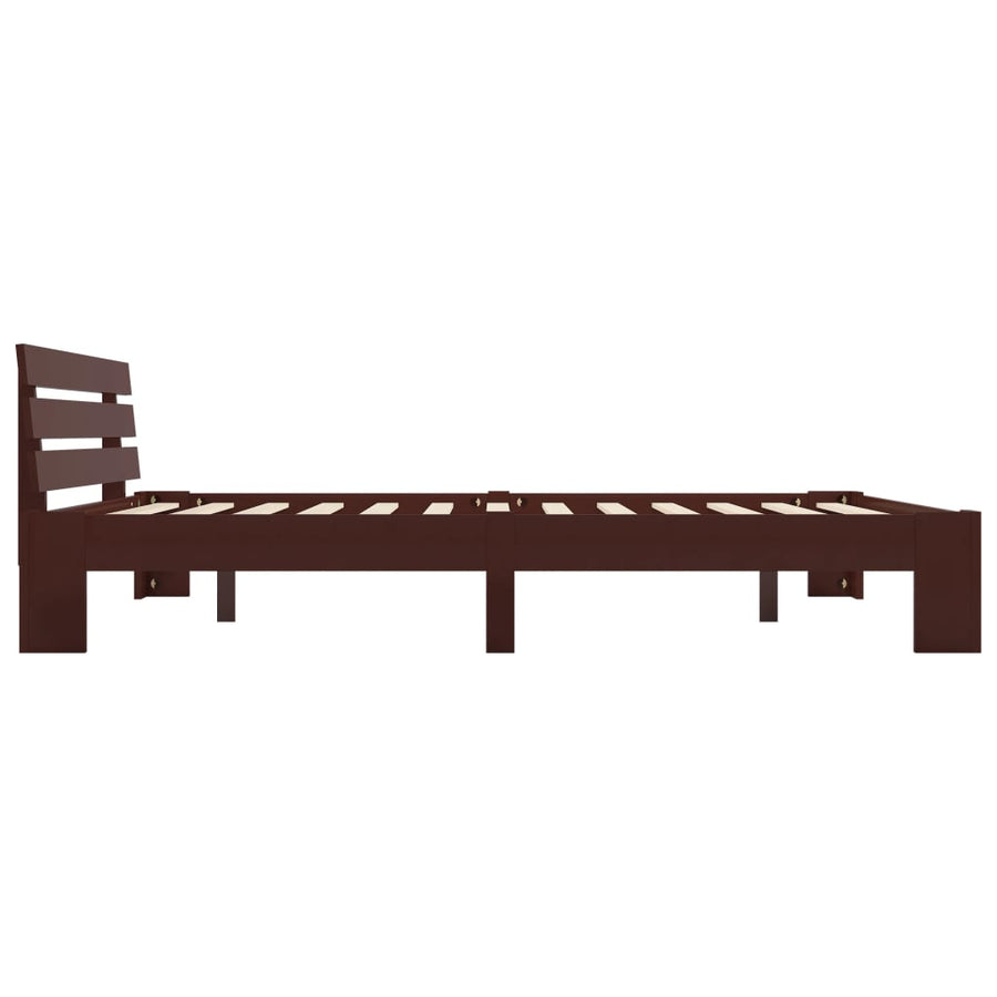 Bedframe Massief Grenenhout 180 x 200 cm Donkerbruin