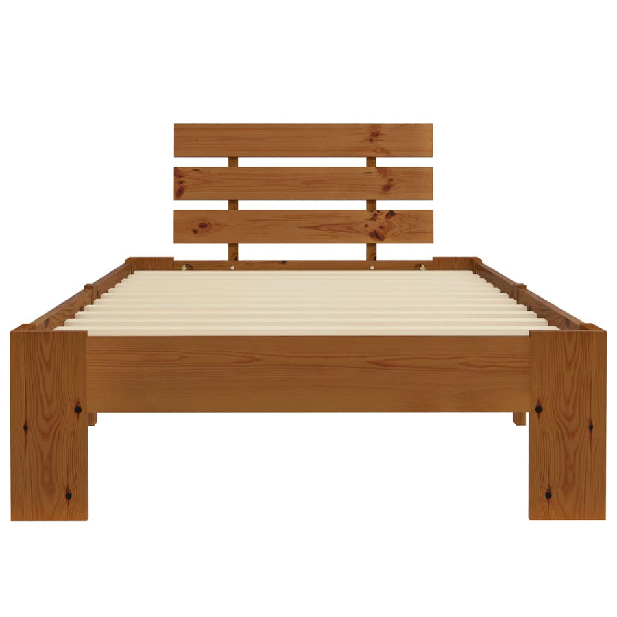 Bedframe Massief Grenenhout 90 x 200 cm Honingbruin