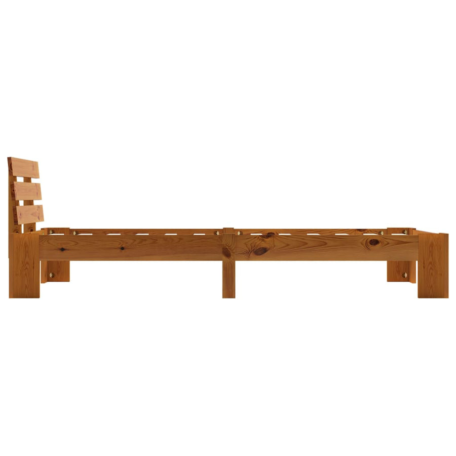 Bedframe Massief Grenenhout 90 x 200 cm Honingbruin