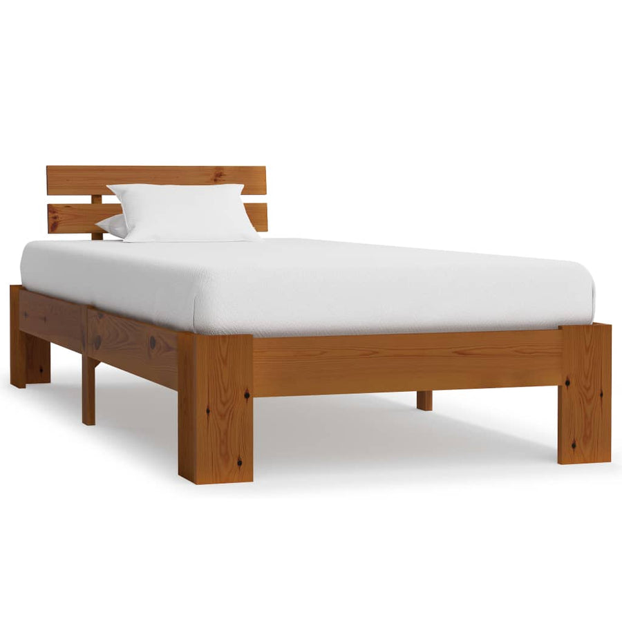 Bedframe Massief Grenenhout 100 x 200 cm Honingbruin