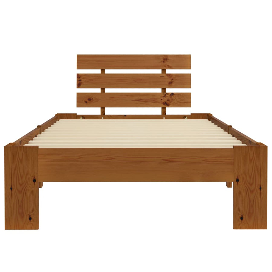 Bedframe Massief Grenenhout 100 x 200 cm Honingbruin