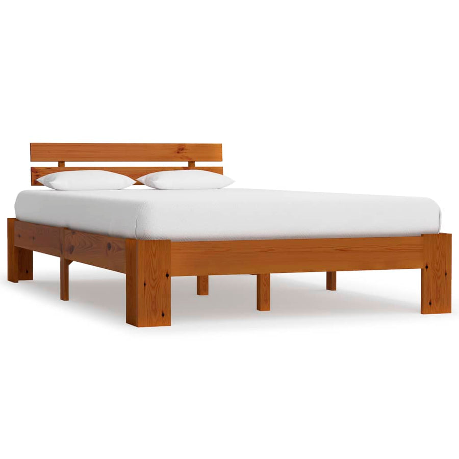 Bedframe Massief Grenenhout 140 x 200 cm Honingbruin