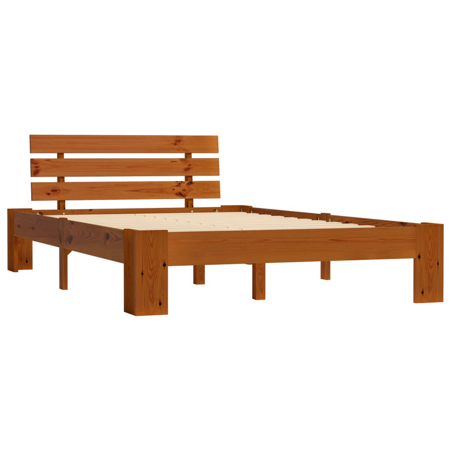 Bedframe Massief Grenenhout 140 x 200 cm Honingbruin