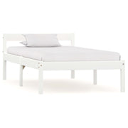 Bedframe massief grenenhout wit 90x200 cm