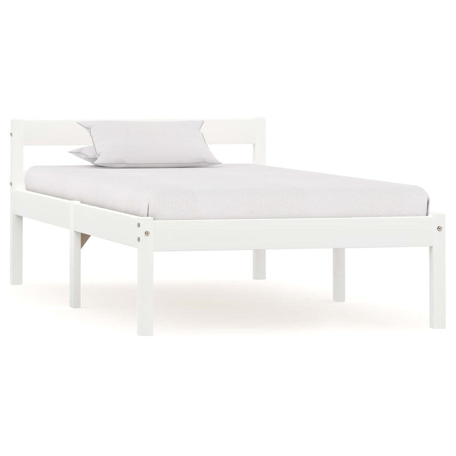 Bedframe Massief Grenenhout 90 x 200 cm Wit