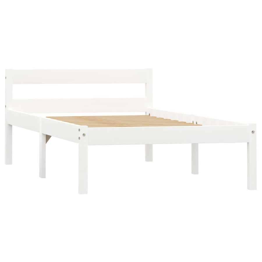 Bedframe Massief Grenenhout 90 x 200 cm Wit