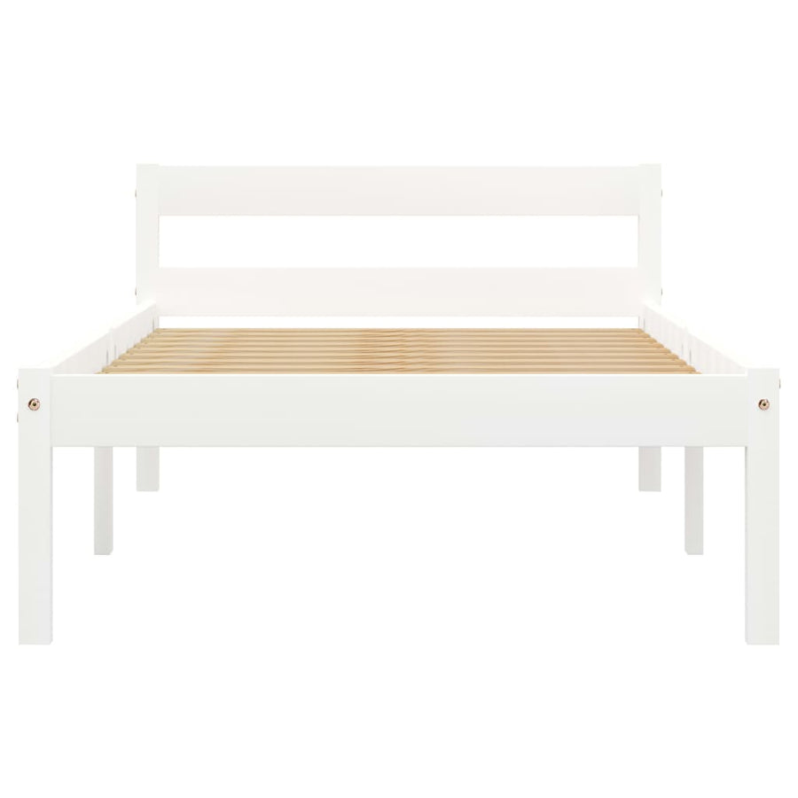 Bedframe Massief Grenenhout 90 x 200 cm Wit