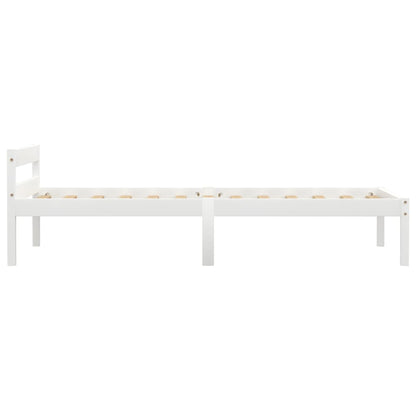 Bedframe Massief Grenenhout 90 x 200 cm Wit