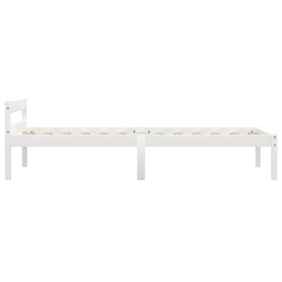 Bedframe Massief Grenenhout 90 x 200 cm Wit